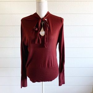 H&M maroon sweater with tie detail